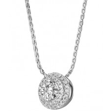 0.85ct Vvs/ef Round Diamond Halo Pendant