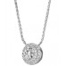 0.85ct Vvs/ef Round Diamond Halo Pendant