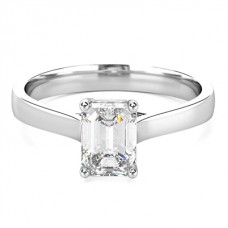 0.80ct Vs1/d Emerald Diamond Solitaire Ring