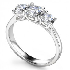 1.10ct Si2/g Round Diamond Trilogy Ring