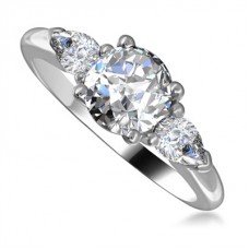 1.50ct I1/fg Round Diamond Trilogy Ring
