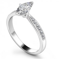 1.05ct Si2/h-i Marquise Diamond Shoulder Set Ring