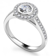 1.00ct Si2/g Round Diamond Halo Ring