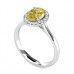 0.75ct Si2/fancy Yellow Oval Diamond Halo Ring