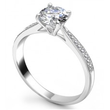 0.65ct Vs2/g Round Diamond Shoulder Set Ring