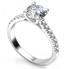 0.70ct Si2/e Round Diamond Shoulder Set Ring