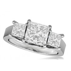 0.50ct I1/fg Princess Diamond Trilogy Ring