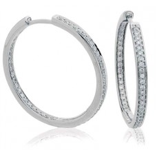 0.35ct Vs/ef Round Diamond Hoop Earrings