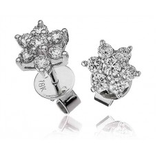0.50ct Vs/ef Round Diamond Cluster Earrings