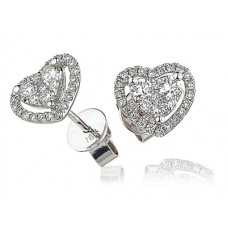 0.65ct Vs/ef Round Diamond Cluster Earrings