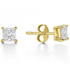 0.36ct Vs/ef Princess Diamond Stud Earrings