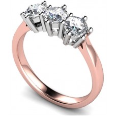 1.20ct Si2/g Round Diamond Trilogy Ring