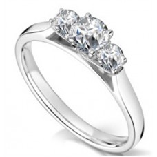 1.10ct Si2/f Round Diamond Trilogy Ring