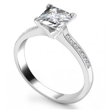 1.00ct I1/g Princess Diamond Shoulder Set Ring