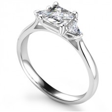 1.70ct Vs1/h Princess Diamond Trilogy Ring