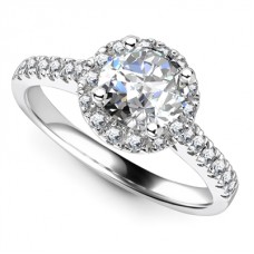 1.40ct Si2/g Round Diamond Halo Ring