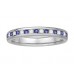 0.27ct Vs/ef Round Diamond Blue Sapphire Eternity Ring