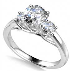 0.65ct Si/fg Round Diamond Trilogy Ring