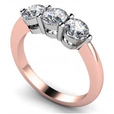 0.80ct Si/fg Round Diamond Trilogy Ring