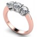 0.80ct Si/fg Round Diamond Trilogy Ring