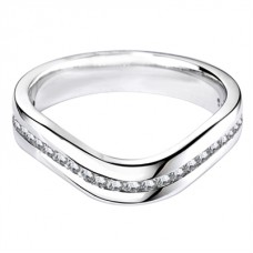 2.5mm Shaped Diamond Wedding Ring