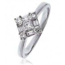 0.50ct Vs/ef Round Diamond Cluster Ring