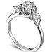 0.64ct Si1/f Round Diamond Trilogy Ring