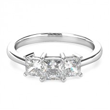 0.63ct Si1/f Princess Diamond Trilogy Ring