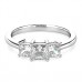 0.63ct Si1/f Princess Diamond Trilogy Ring