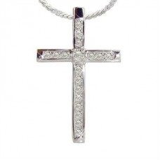 0.40ct Vvs/f Round Diamond Cross Pendant