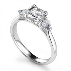 0.65ct Si2/g Princess Diamond Trilogy Ring