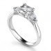 0.65ct Si2/g Princess Diamond Trilogy Ring