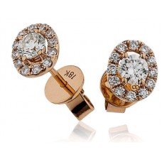0.65ct Vs/ef Round Diamond Halo Earrings