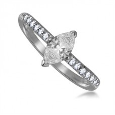 1.40ct Si1/g Marquise Diamond Shoulder Set Ring