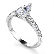 0.95ct Vs2/d Pear Diamond Shoulder Set Ring