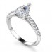0.95ct Vs2/d Pear Diamond Shoulder Set Ring