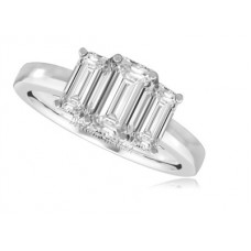 0.50ct Si1/g Emerald Diamond Trilogy Ring