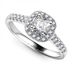 1.00ct Si2/g Cushion Diamond Halo Ring