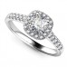 1.00ct Si2/g Cushion Diamond Halo Ring