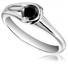0.50ct Round Black Diamond Ring
