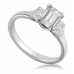 1.00ct Vs1/e Emerald Diamond Trilogy Ring