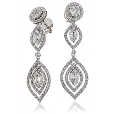 2.80ct Vs/ef Round Diamond Drop Earrings