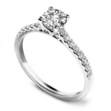 Gia Certified 0.70ct Centre Si2/d Round Diamond Shoulder Set Ring