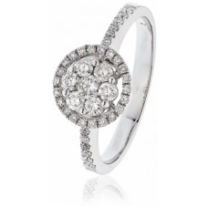 0.50ct Vs/ef Round Diamond Cluster Ring