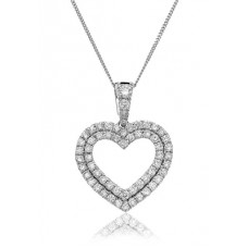 0.60ct Vs/ef Round Diamond Heart Pendant