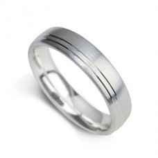 6mm Court Shape Satin With Two Off Centre Grooves