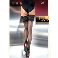 Fiore Sunita 20 Den Patterned Lace Top Hold Ups Stockings