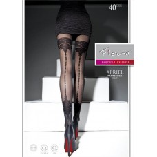 Fiore Apriel Patterned Backseam Stockings Tights 40 Denier