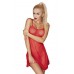 Dkaren Sexy Lace Chemise And Matchng Thong Set - Red