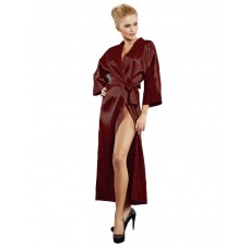 Dkaren Luxury Long Satin Dressing Gown Robe - Chocolate